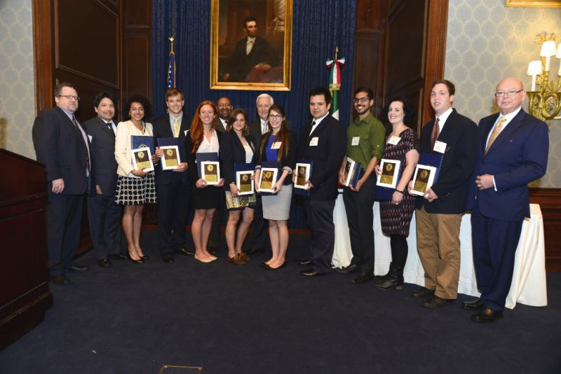 Award recipients from different angle during Pan American Day 2014 ceremony.